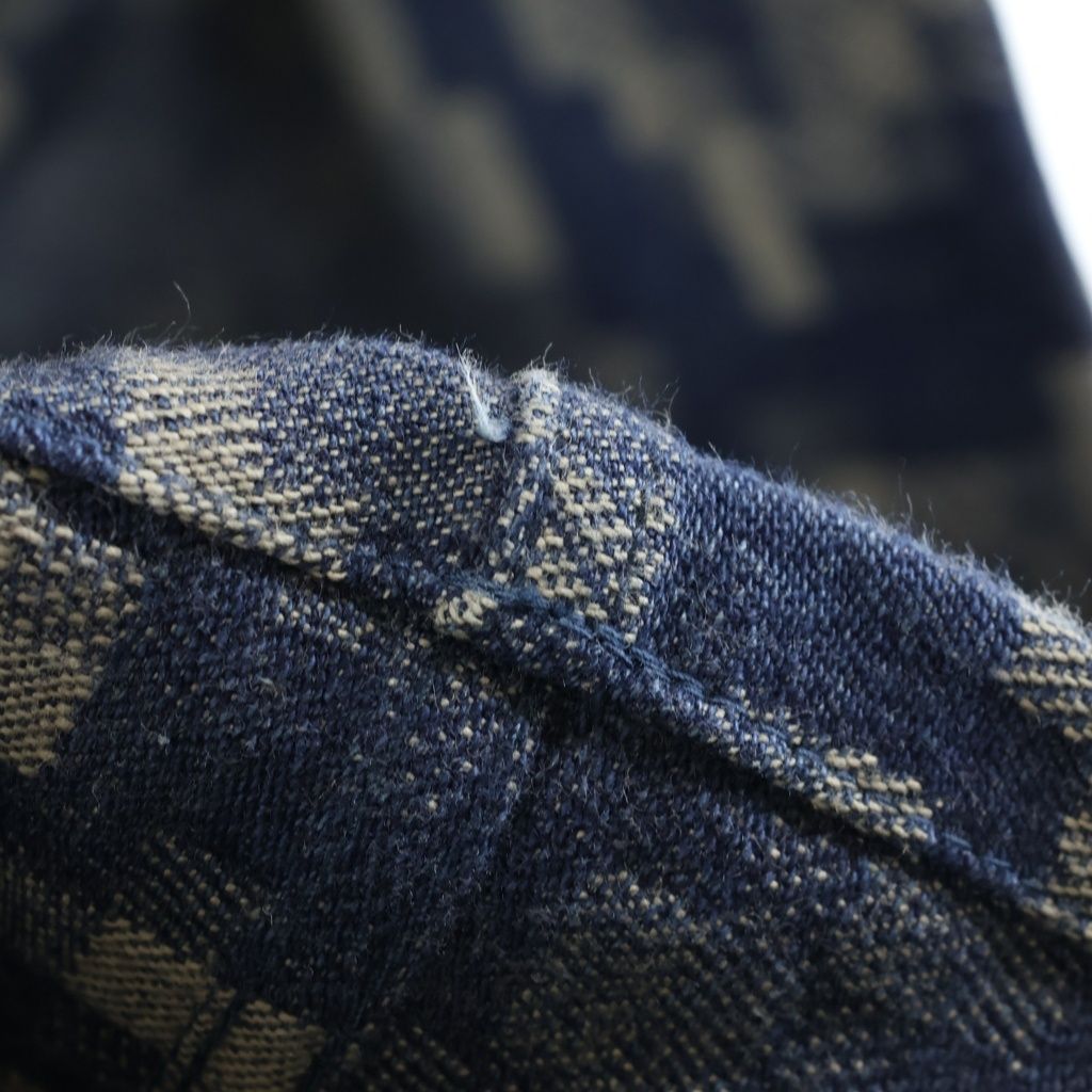 Louis Vuitton Damier Cotton Straight Pants Blue Brown Scr — view 4