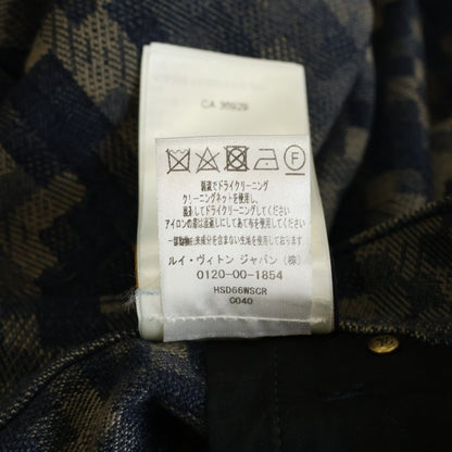 Louis Vuitton Damier Cotton Straight Pants Blue Brown Scr — view 7