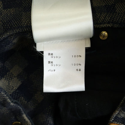 Louis Vuitton Damier Cotton Straight Pants Blue Brown Scr — view 8