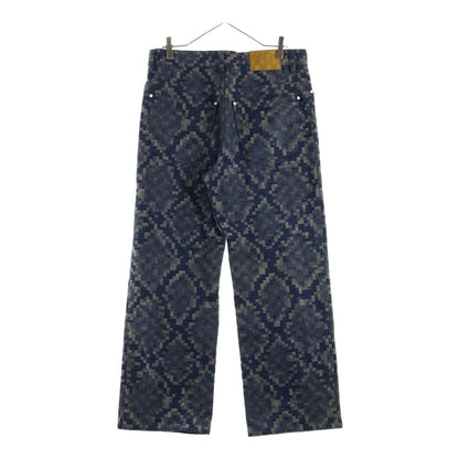 Louis Vuitton Damier Cotton Straight Pants Blue Brown Scr — view 2