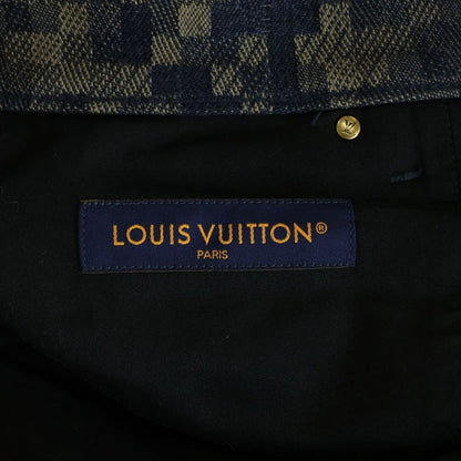 Louis Vuitton Damier Cotton Straight Pants Blue Brown Scr — view 6