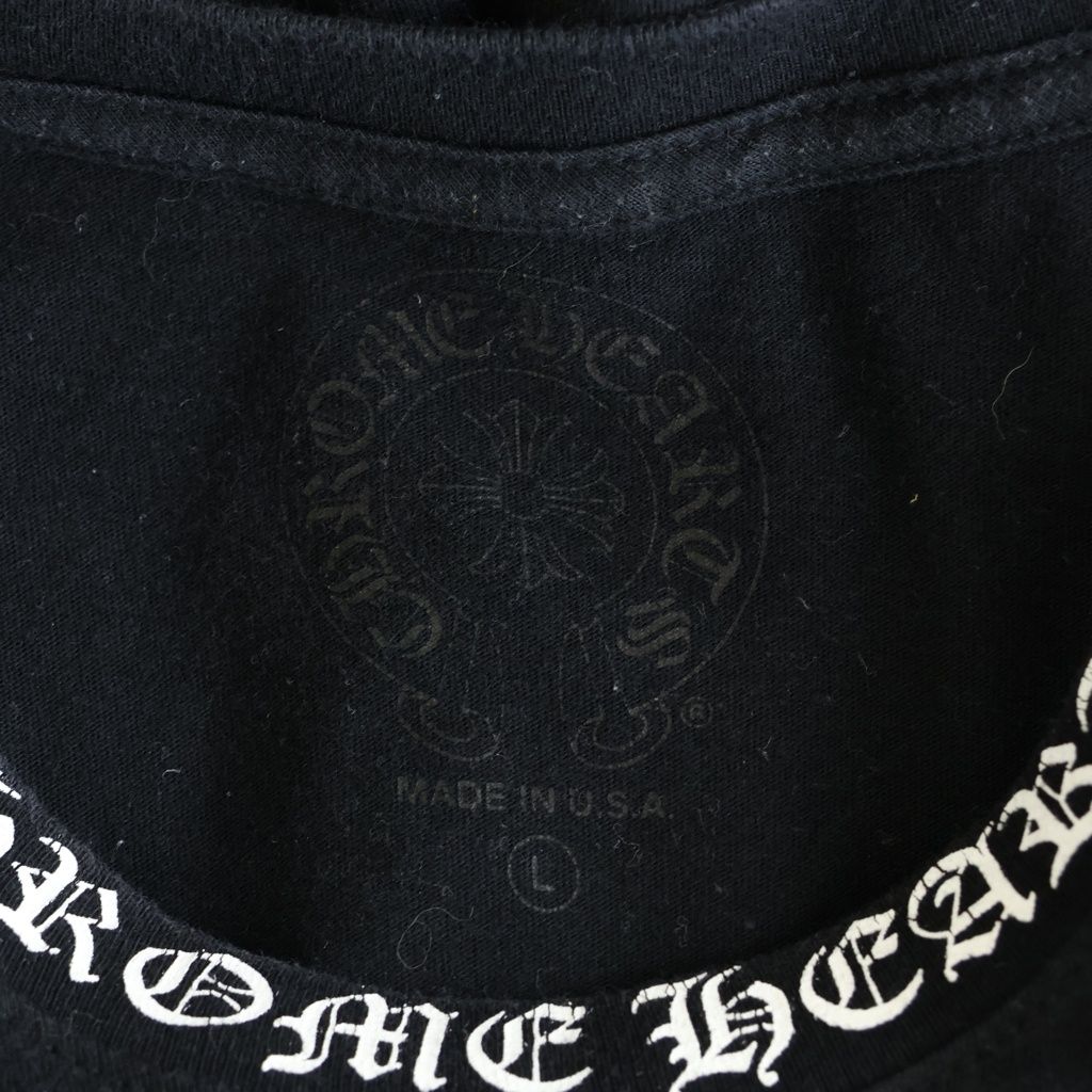 Chrome Hearts Neck Logo Tee Print Short Sleeve T-Shirt Black — view 7
