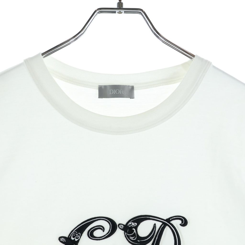 Dior Kenny Scharf Logo T-Shirt Embroidery Crew Neck Short Sleeve White — view 3