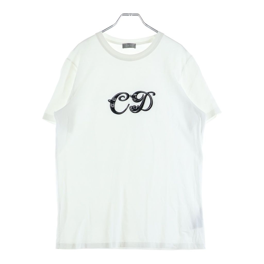 Dior Kenny Scharf Logo T-Shirt Embroidery Crew Neck Short Sleeve White