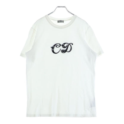 Dior Kenny Scharf Logo T-Shirt Embroidery Crew Neck Short Sleeve White