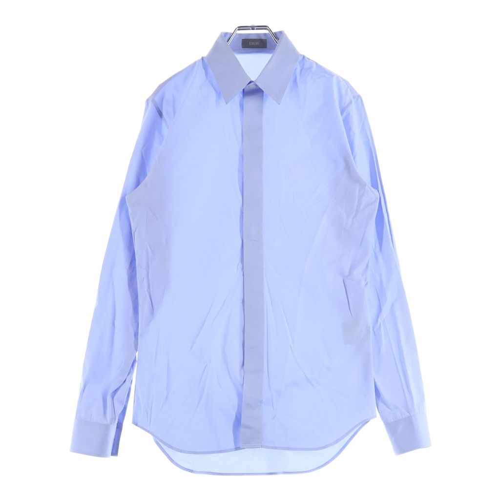 Dior Nike Air Wing Logo Embroidery Long Sleeve Shirt Blue