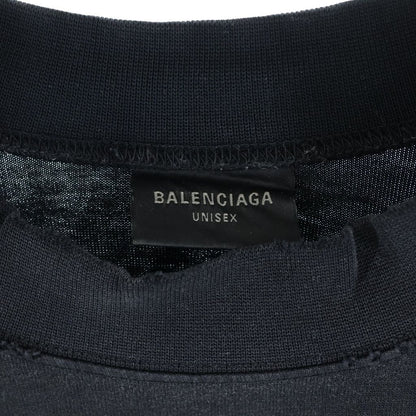 Balenciaga ZL S Double Front T-shirts Paris Print Long Sleeve T-Shirt Black — view 6