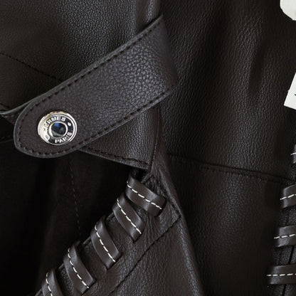 Hermes Double Face Suede Leather Coat Long Dark Brown — view 5