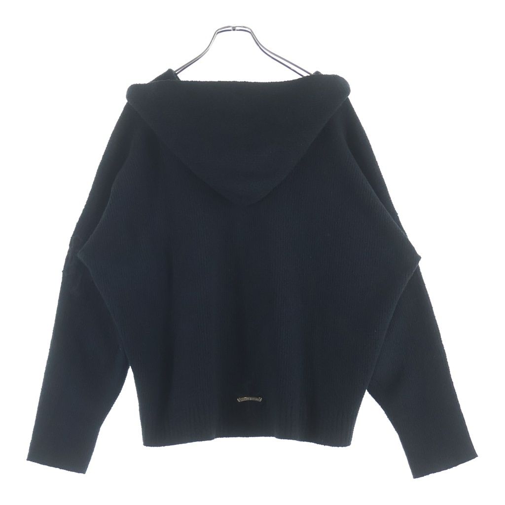 Chrome Hearts Not Calf Hair Leather Cross Patch Knit Pullover Hoodie Not Black — view 2