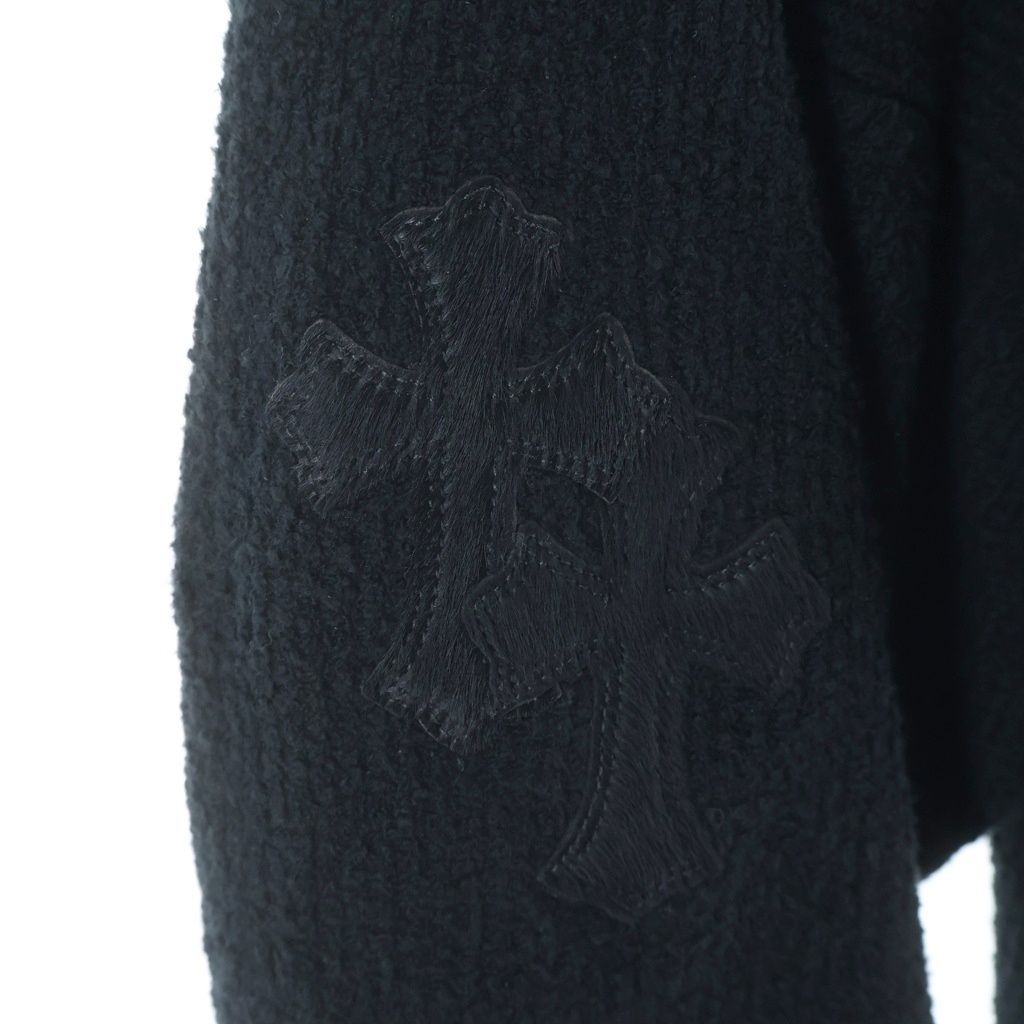 Chrome Hearts Not Calf Hair Leather Cross Patch Knit Pullover Hoodie Not Black — view 6