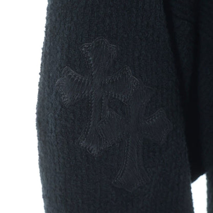 Chrome Hearts Not Calf Hair Leather Cross Patch Knit Pullover Hoodie Not Black — view 6