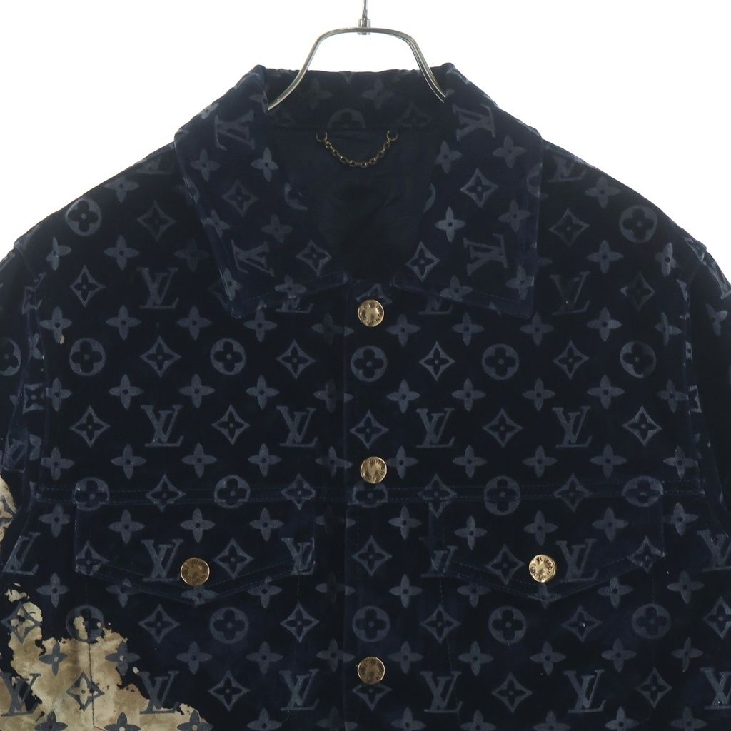 Louis Vuitton Monogram Bree Denim Jacket Frv Navy — view 3
