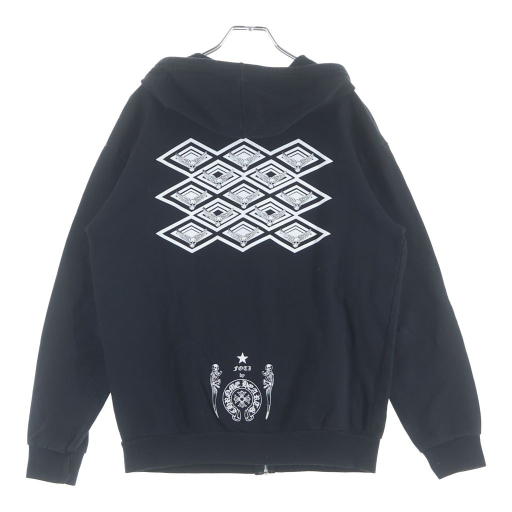Chrome Hearts Sweatshirt HD Zip Foti Fotiback Print Zip Up Hoodie