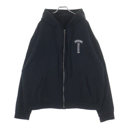 Chrome Hearts Sweatshirt HD Zip T Bar Daga Zip Backache Logo Zip Hoodie Black — view 2