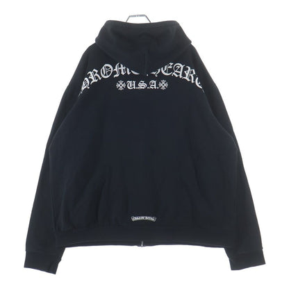Chrome Hearts Sweatshirt HD Zip T Bar Daga Zip Backache Logo Zip Hoodie Black