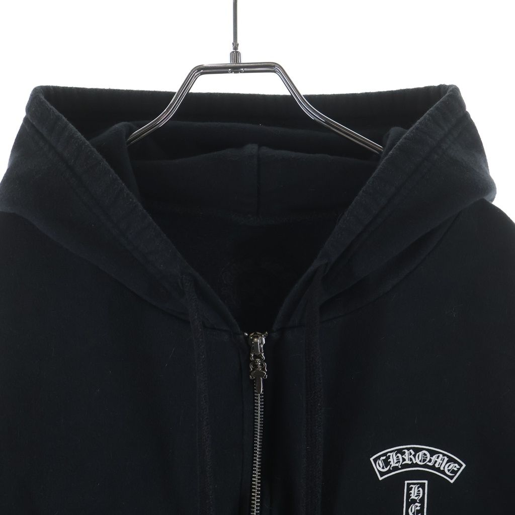 Chrome Hearts Sweatshirt HD Zip T Bar Daga Zip Backache Logo Zip Hoodie Black — view 3