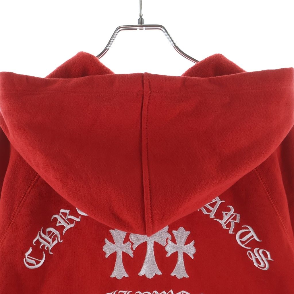 Chrome Hearts Not Cemetery Cross Zipup Hoodie King Taco Not Logo Embroidery Red — view 4