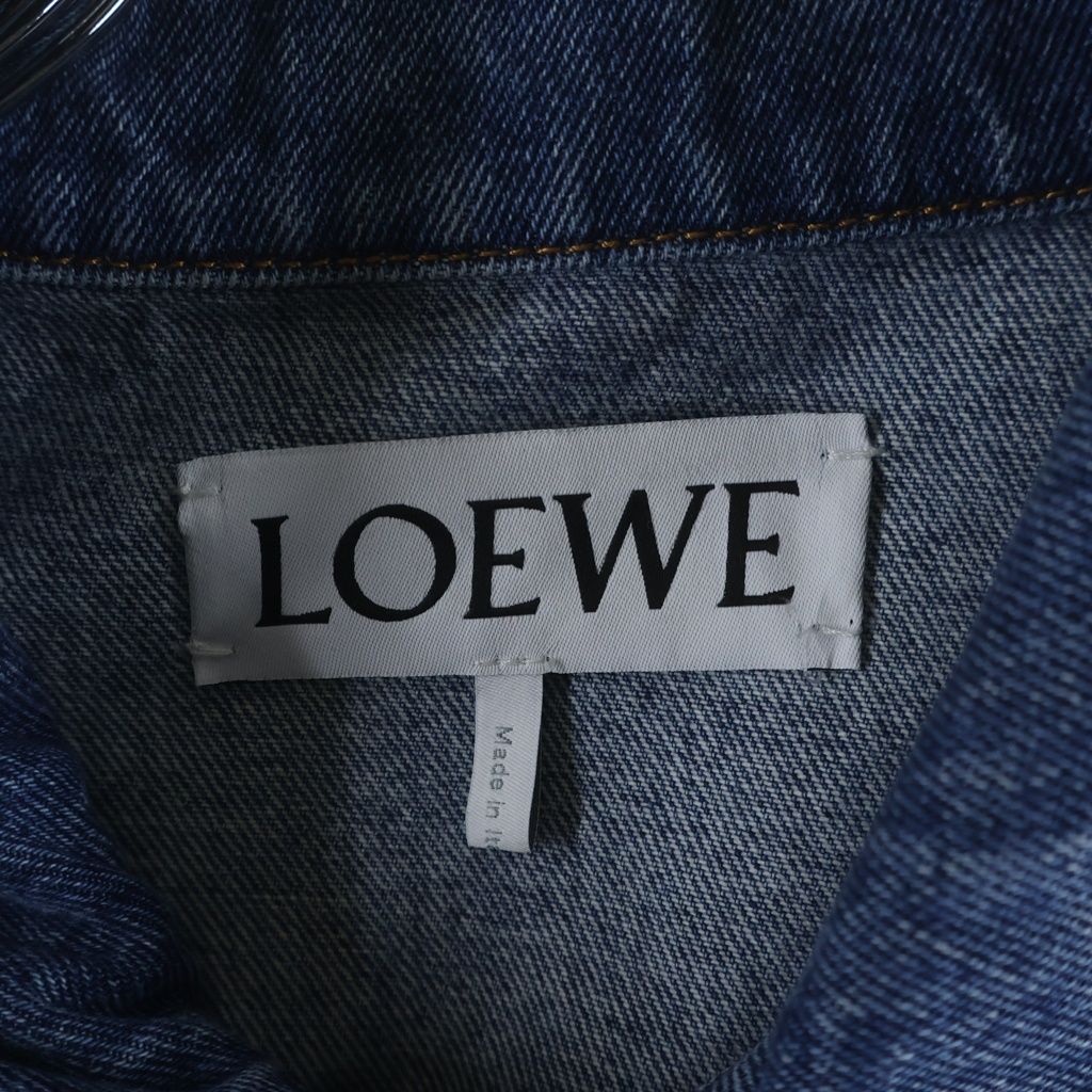 Loewe Denim Jacket Logo Leather with Patch Indigo — view 7