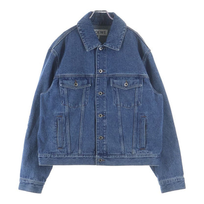 Loewe Denim Jacket Logo Leather with Patch Indigo