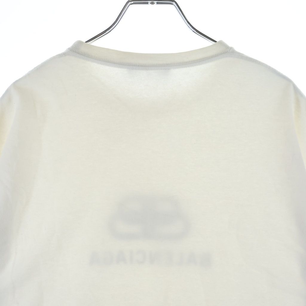Balenciaga BB Logo Print Short Sleeve Crew Neck T-Shirt White — view 4