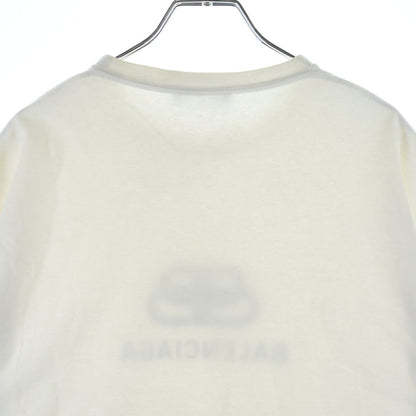 Balenciaga BB Logo Print Short Sleeve Crew Neck T-Shirt White — view 4