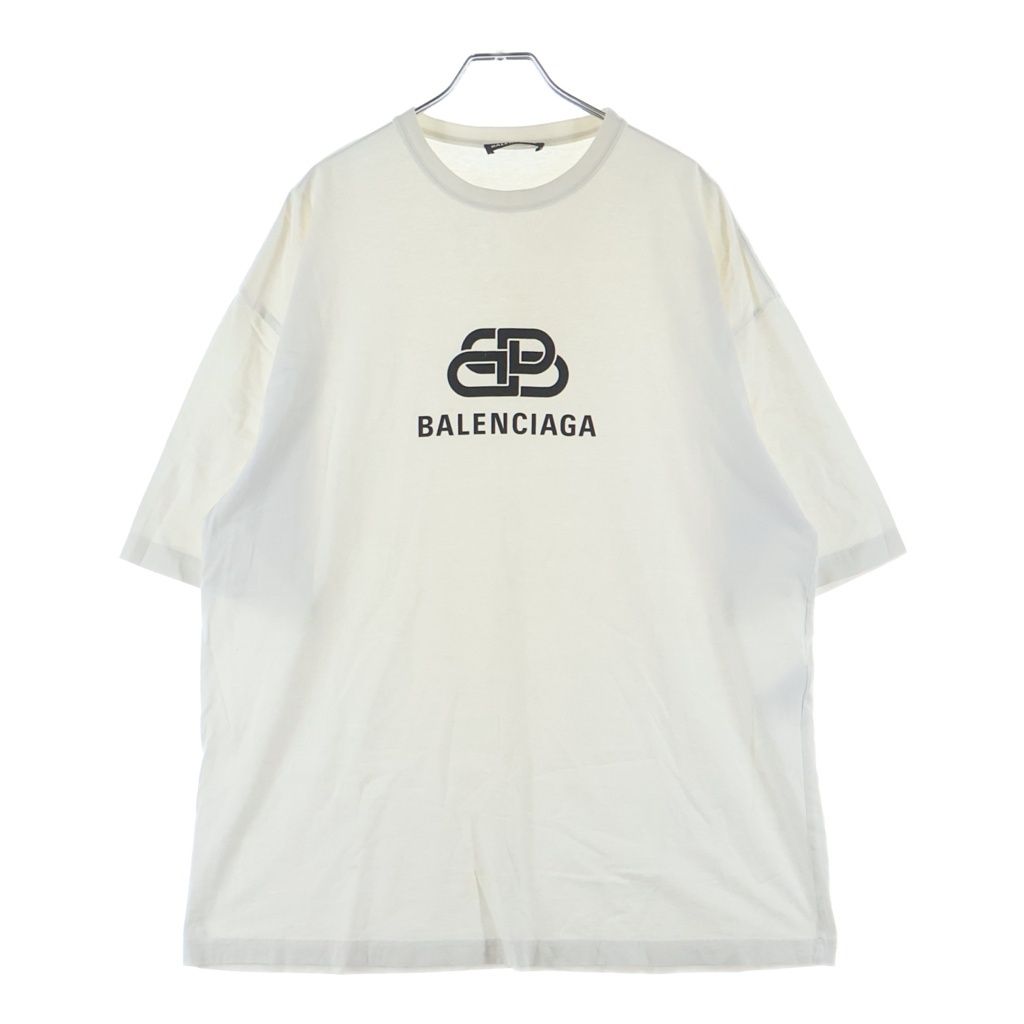 Balenciaga BB Logo Print Short Sleeve Crew Neck T-Shirt White