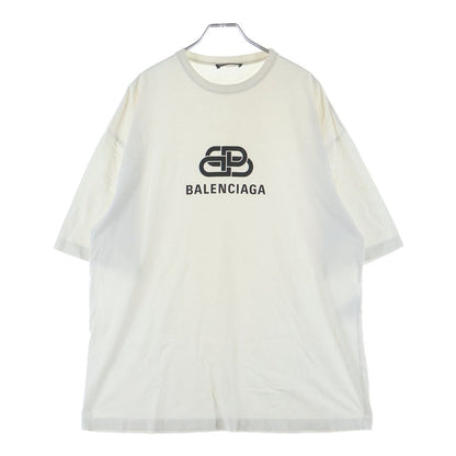 Balenciaga BB Logo Print Short Sleeve Crew Neck T-Shirt White