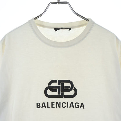 Balenciaga BB Logo Print Short Sleeve Crew Neck T-Shirt White — view 3