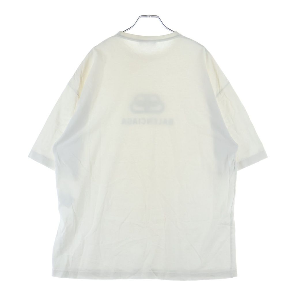 Balenciaga BB Logo Print Short Sleeve Crew Neck T-Shirt White — view 2