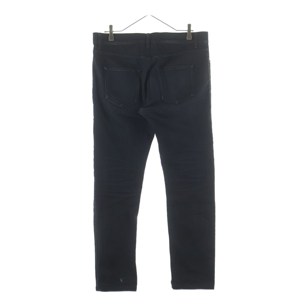 Saint Laurent Paris Logo Patch Zip Fly Stretch Skinny Pants Denim Black — view 2