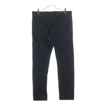 Saint Laurent Paris Logo Patch Zip Fly Stretch Skinny Pants Denim Black — view 2