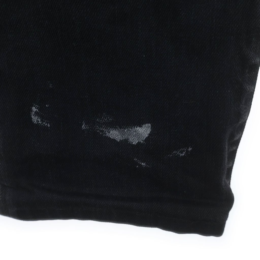 Saint Laurent Paris Logo Patch Zip Fly Stretch Skinny Pants Denim Black — view 5
