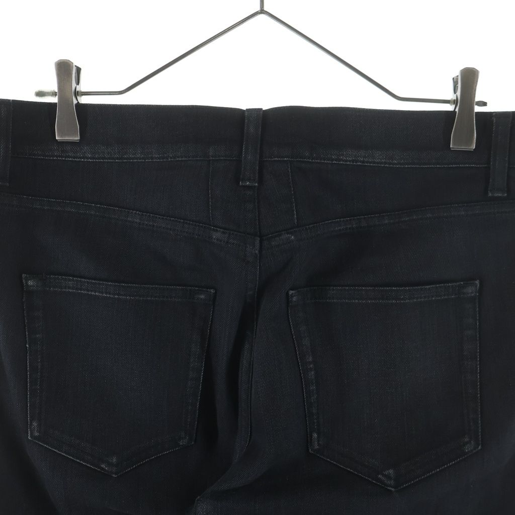 Saint Laurent Paris Logo Patch Zip Fly Stretch Skinny Pants Denim Black — view 4