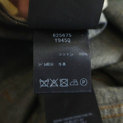 Saint Laurent Paris Logo Patch Button Fly Wide Pants Denim Indigo — view 7