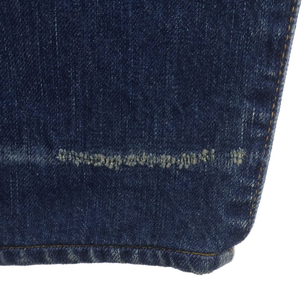 Saint Laurent Paris Logo Patch Button Fly Wide Pants Denim Indigo — view 5