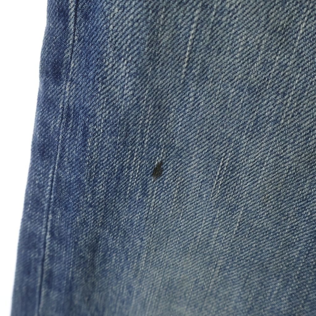 Saint Laurent Paris Logo Patch Button Fly Wide Pants Denim Indigo — view 4