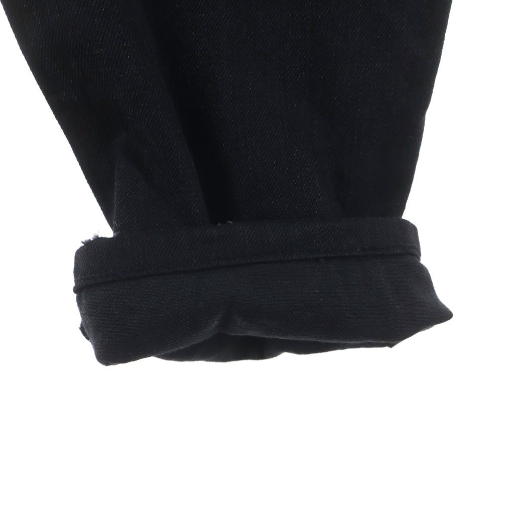 Saint Laurent Paris Logo Patch Zip Fly Distressed Skinny Pants Denim Black — view 5