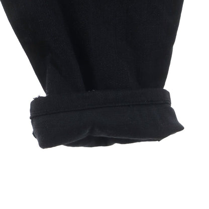 Saint Laurent Paris Logo Patch Zip Fly Distressed Skinny Pants Denim Black — view 5