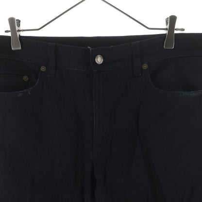 Saint Laurent Paris Logo Patch Zip Fly Distressed Skinny Pants Denim Black — view 3