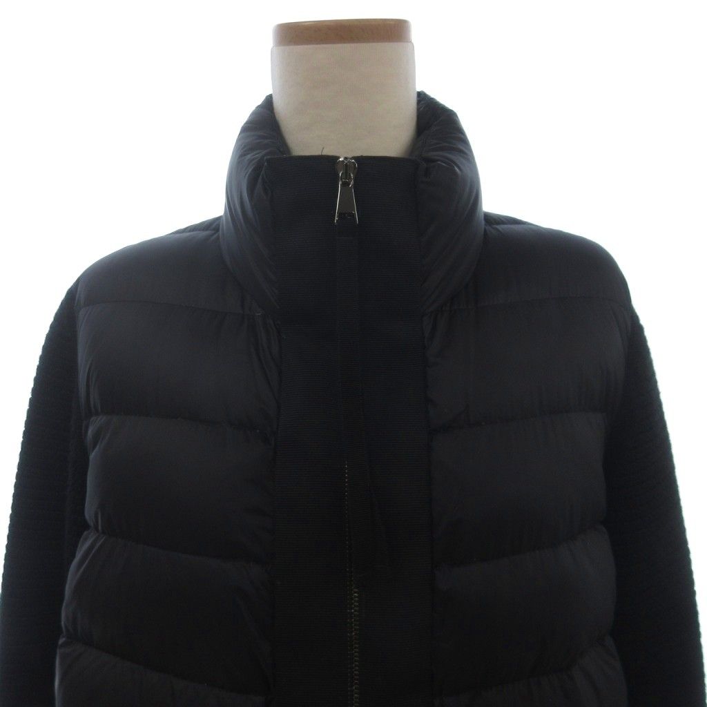 Moncler Maglione Cardigan Down Jacket Full Zip Knit Contrast Black — view 5