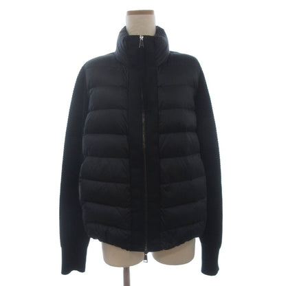 Moncler Maglione Cardigan Down Jacket Full Zip Knit Contrast Black