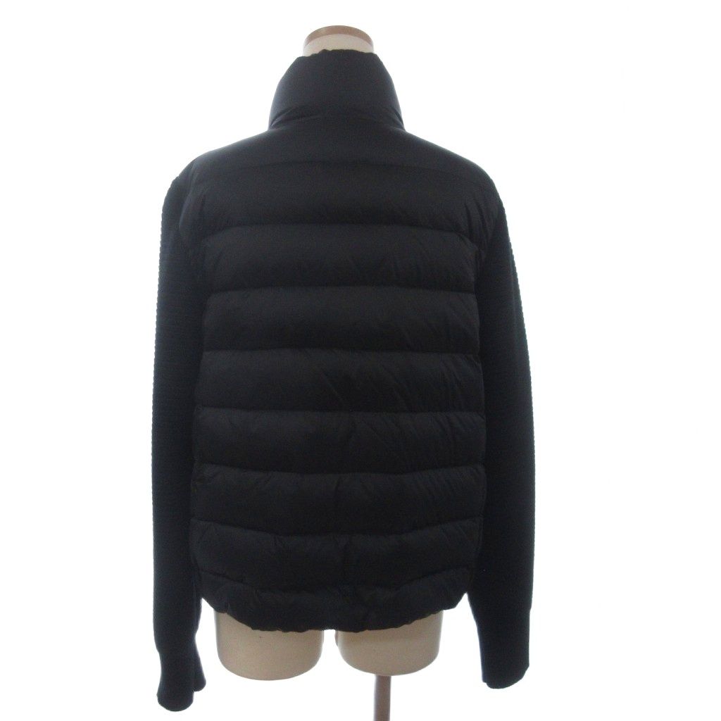 Moncler Maglione Cardigan Down Jacket Full Zip Knit Contrast Black — view 2