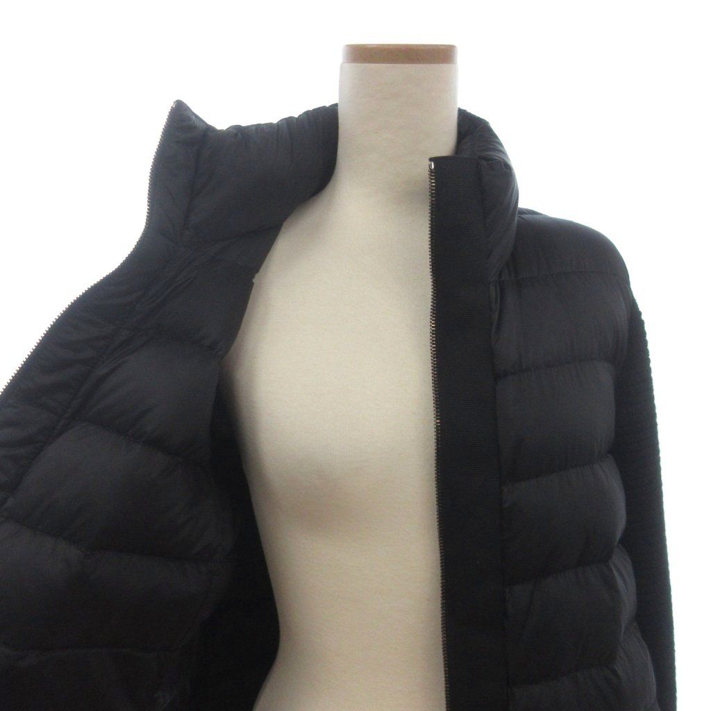Moncler Maglione Cardigan Down Jacket Full Zip Knit Contrast Black — view 4