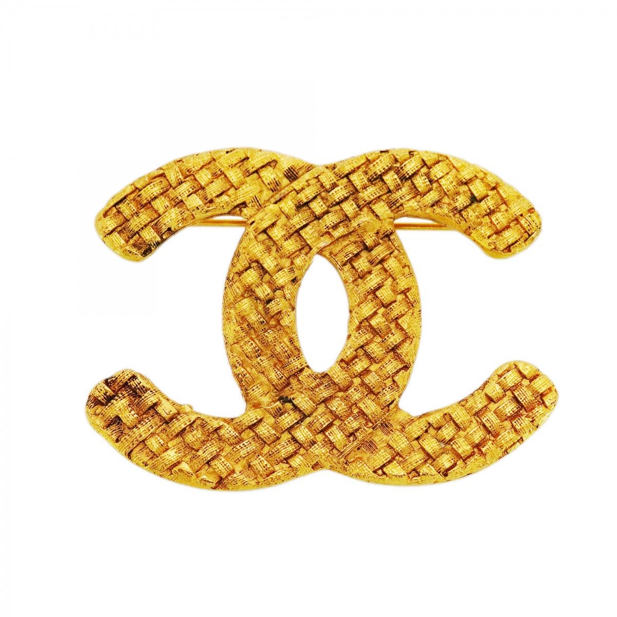 Chanel Brooch Vintage CC Logo Gold Plated