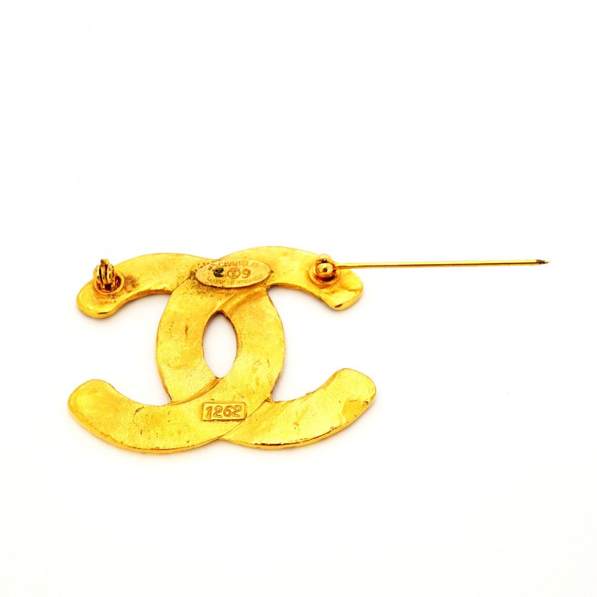 Chanel Brooch Vintage CC Logo Gold Plated — view 6