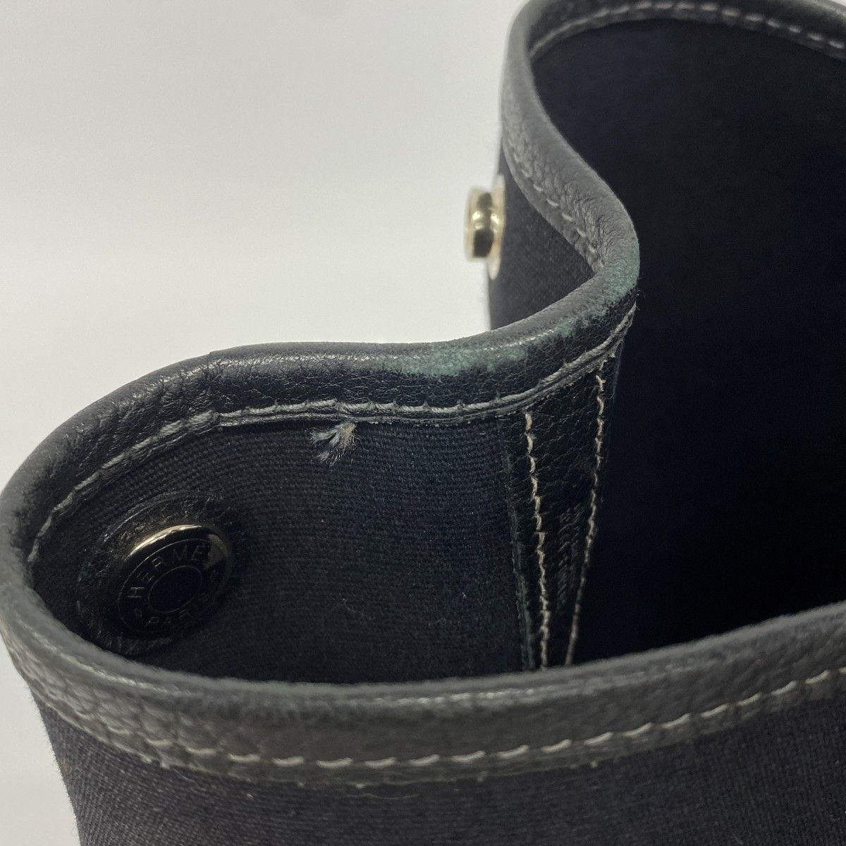 Hermes Tote Garden Party PM Toile Officier Black Silver — view 7