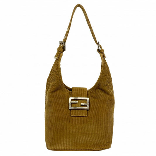 Fendi Handbag Suede Oak Silver