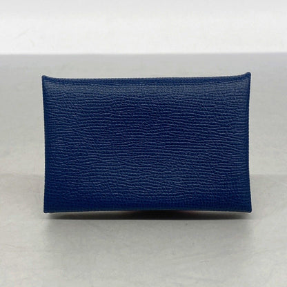 Hermes Card Case Calvi Veau Epsom Blue Ankle Silver — view 5