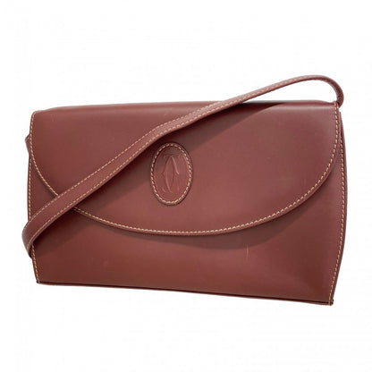 Cartier Shoulder Bag Must Leather Bordeaux Gold