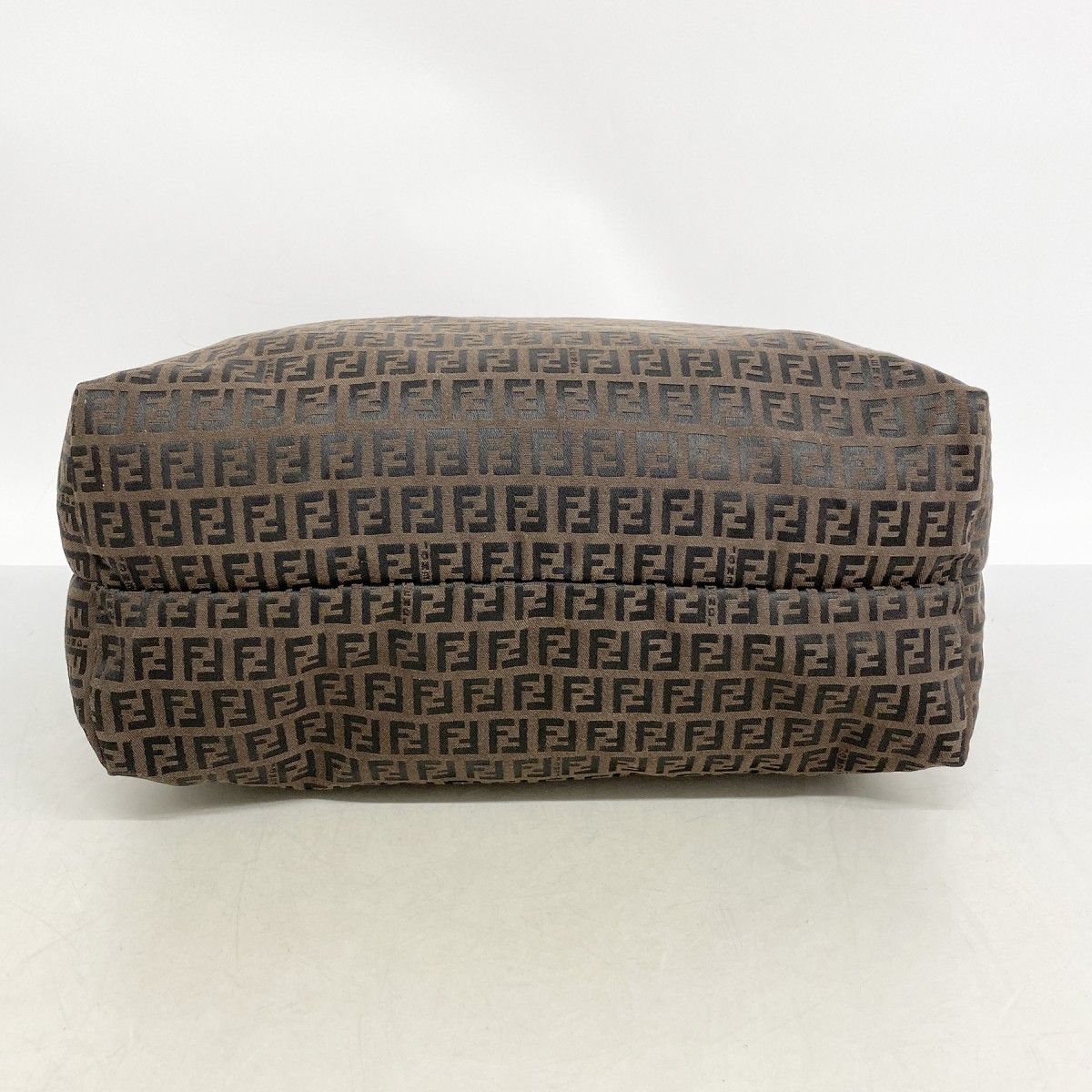 Fendi Tote Zucchino Nylon Canvas Brown Pink Gold — view 3